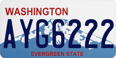 WA license plate AYG6222
