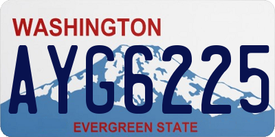 WA license plate AYG6225
