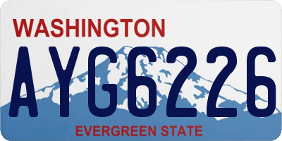 WA license plate AYG6226