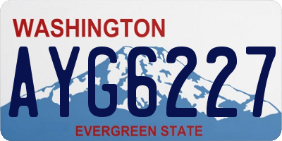 WA license plate AYG6227