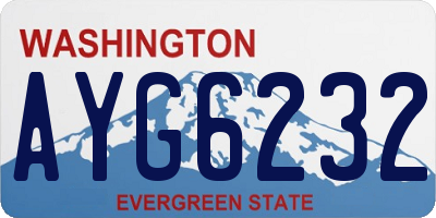 WA license plate AYG6232