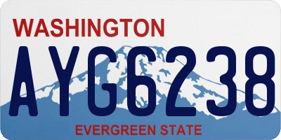 WA license plate AYG6238