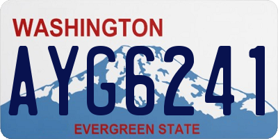 WA license plate AYG6241