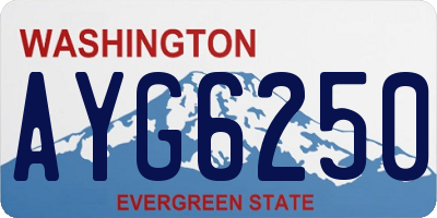 WA license plate AYG6250