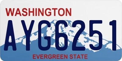 WA license plate AYG6251