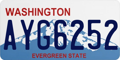 WA license plate AYG6252