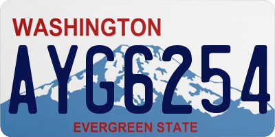 WA license plate AYG6254