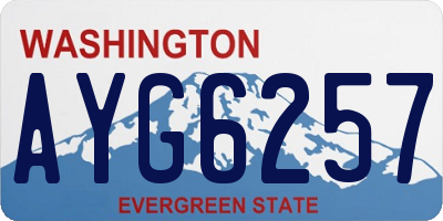 WA license plate AYG6257
