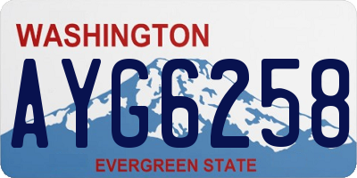 WA license plate AYG6258