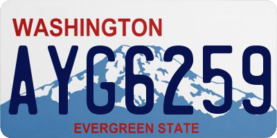 WA license plate AYG6259