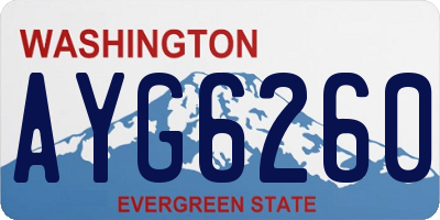 WA license plate AYG6260