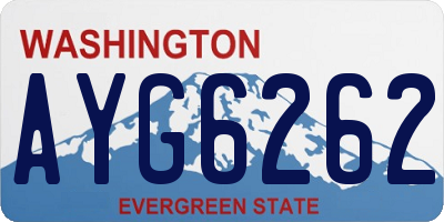 WA license plate AYG6262