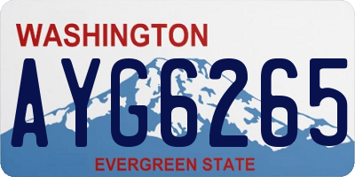 WA license plate AYG6265
