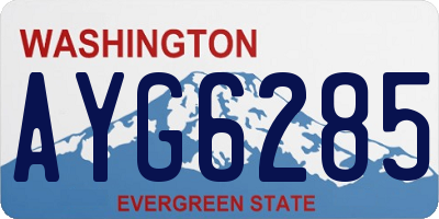 WA license plate AYG6285