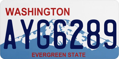 WA license plate AYG6289