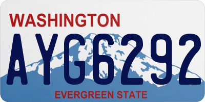 WA license plate AYG6292