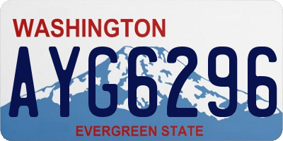WA license plate AYG6296