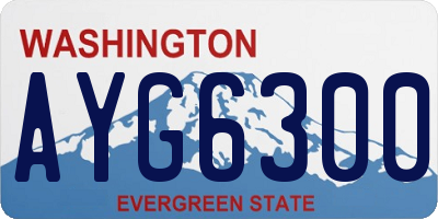 WA license plate AYG6300