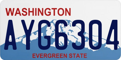 WA license plate AYG6304