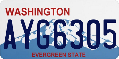 WA license plate AYG6305