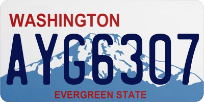 WA license plate AYG6307