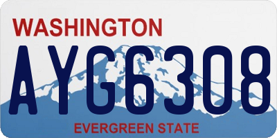 WA license plate AYG6308