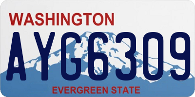 WA license plate AYG6309