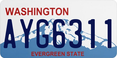 WA license plate AYG6311