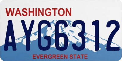 WA license plate AYG6312