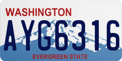 WA license plate AYG6316