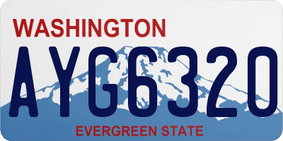 WA license plate AYG6320