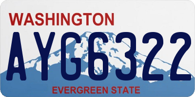 WA license plate AYG6322