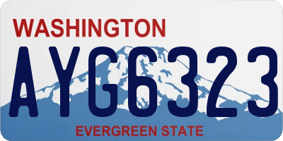 WA license plate AYG6323