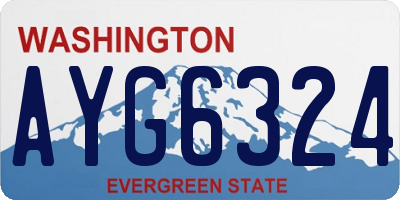 WA license plate AYG6324