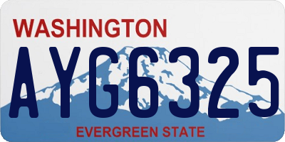 WA license plate AYG6325