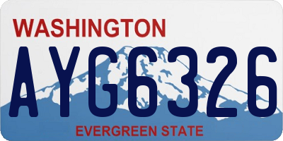 WA license plate AYG6326
