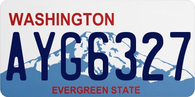 WA license plate AYG6327