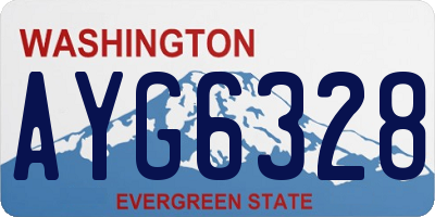 WA license plate AYG6328