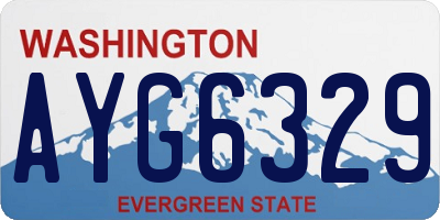 WA license plate AYG6329