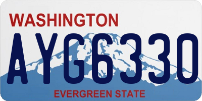 WA license plate AYG6330