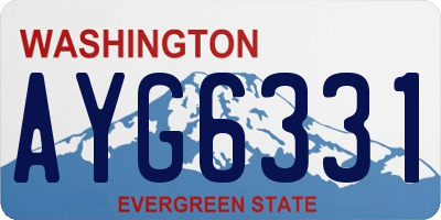 WA license plate AYG6331