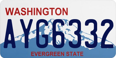 WA license plate AYG6332