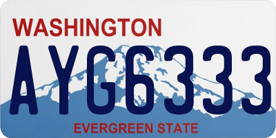 WA license plate AYG6333