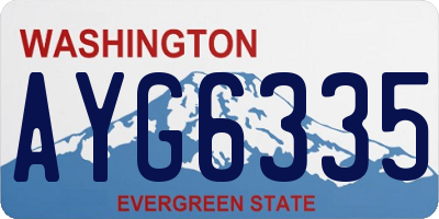 WA license plate AYG6335