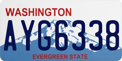 WA license plate AYG6338