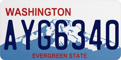 WA license plate AYG6340