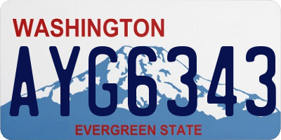 WA license plate AYG6343