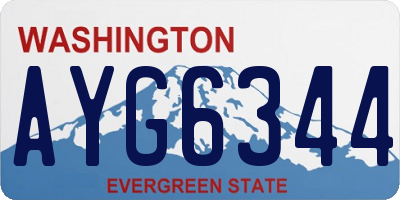 WA license plate AYG6344