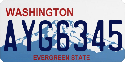 WA license plate AYG6345