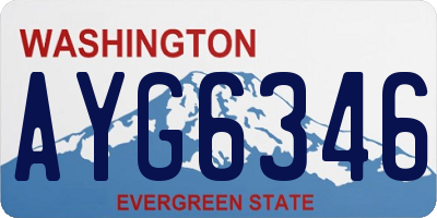 WA license plate AYG6346